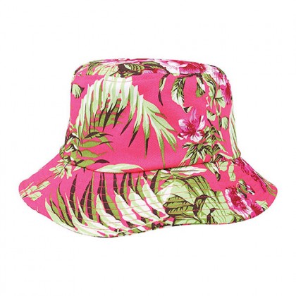 Bucket Hats – 12 PCS Ultra Soft Cotton Floral Print - Fuchsia - HT-7801H-FU